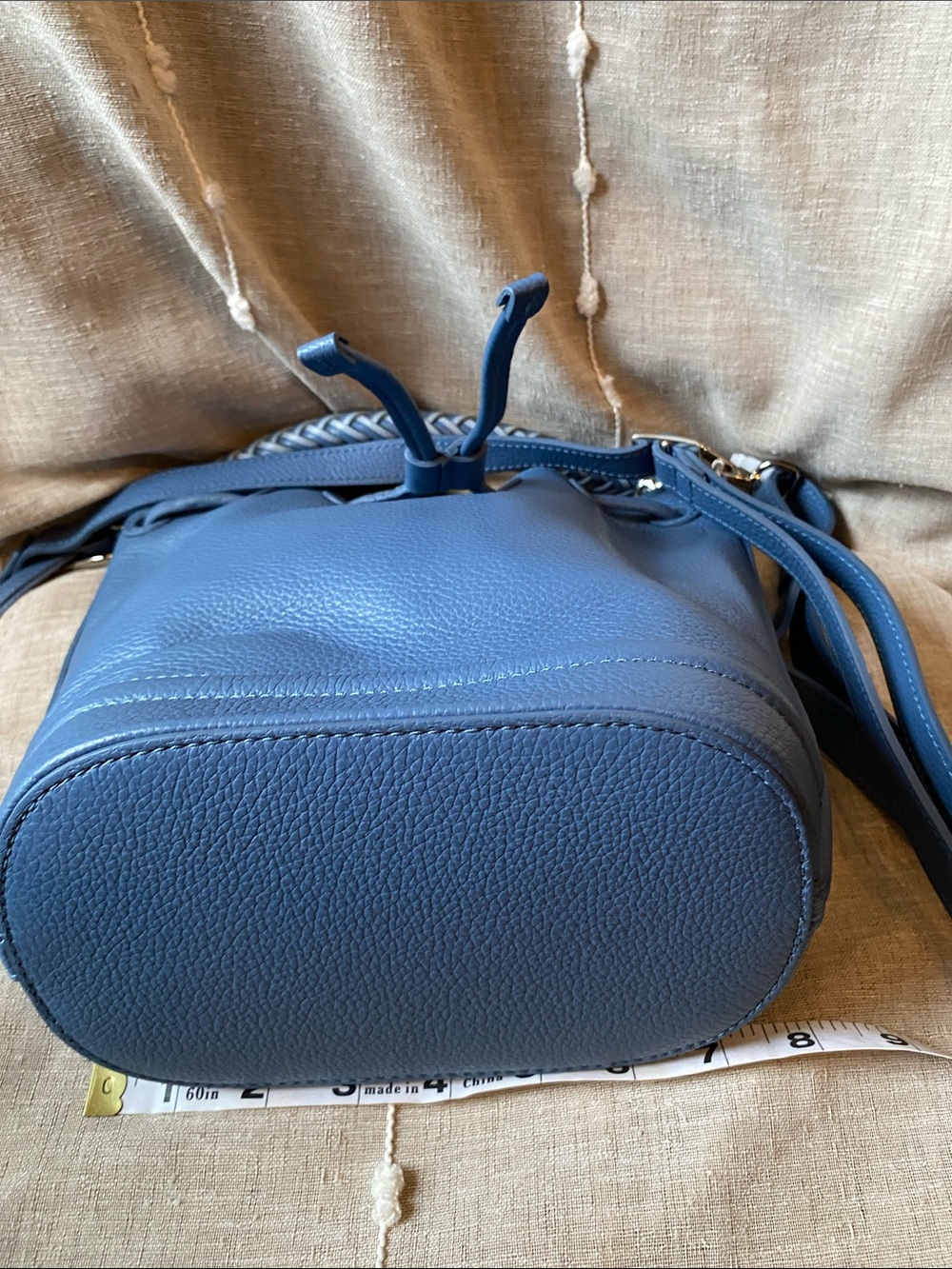 Brighton Bellaire Pebbled Leather Hobo Canyon Blue Crossbody Shoulder Bag - Picture 5 of 8